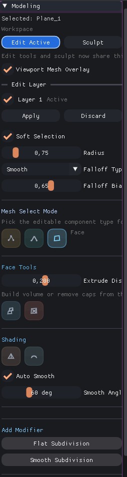 Edit Mesh Workspace