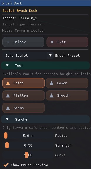 Terrain Sculpt Dock